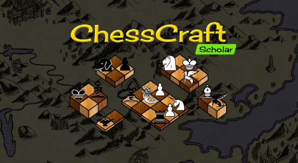 a screenshot of the main menu banner with ChessCraft scholar activated